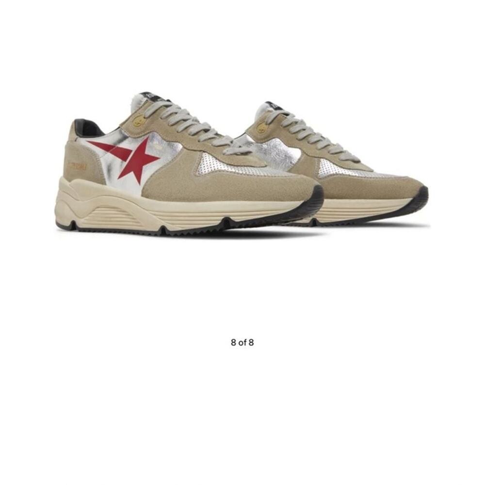 Golden Goose Men Running Sole - Ice Silver Red sz 43
